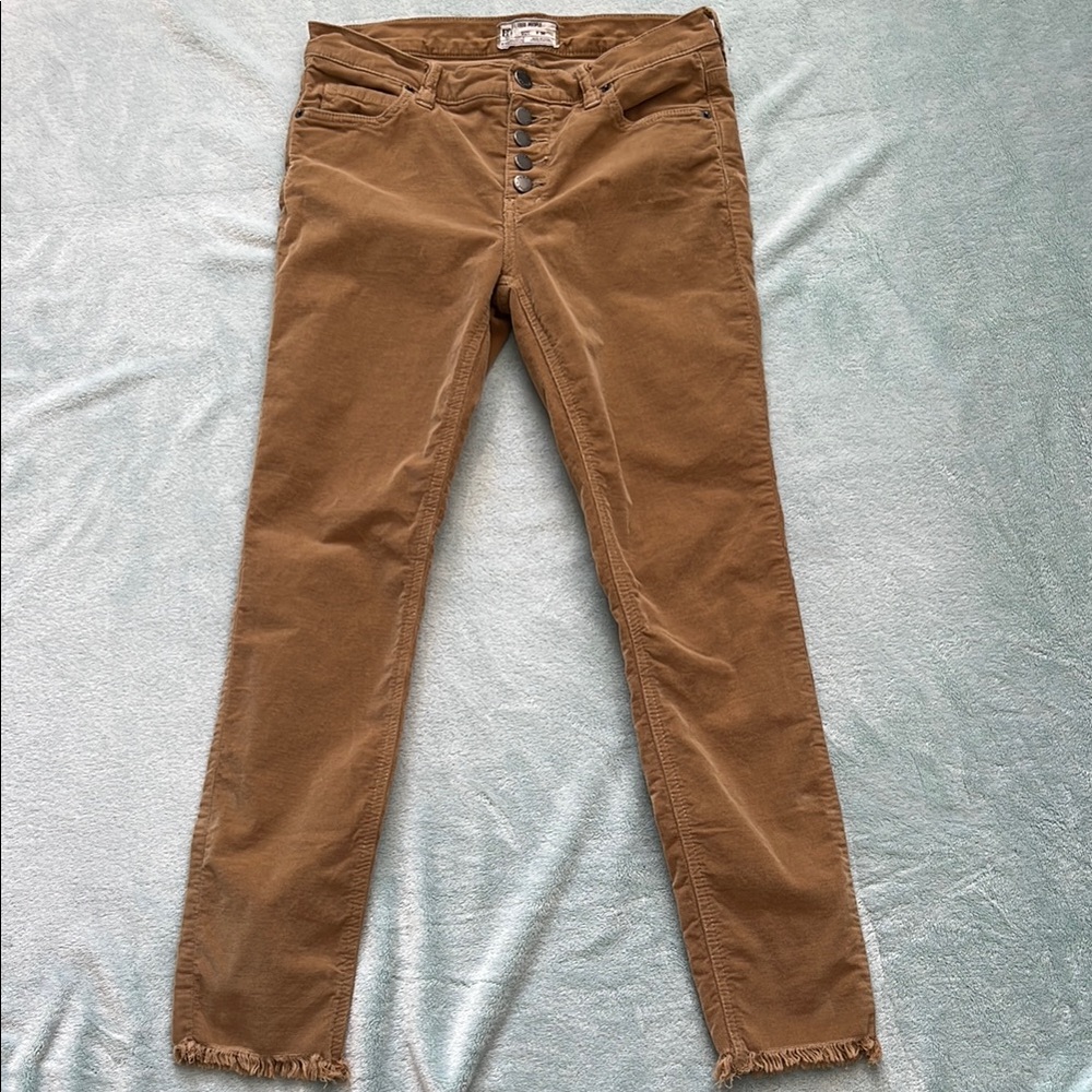 Free People Tan High Rise Jeans Slim Fit